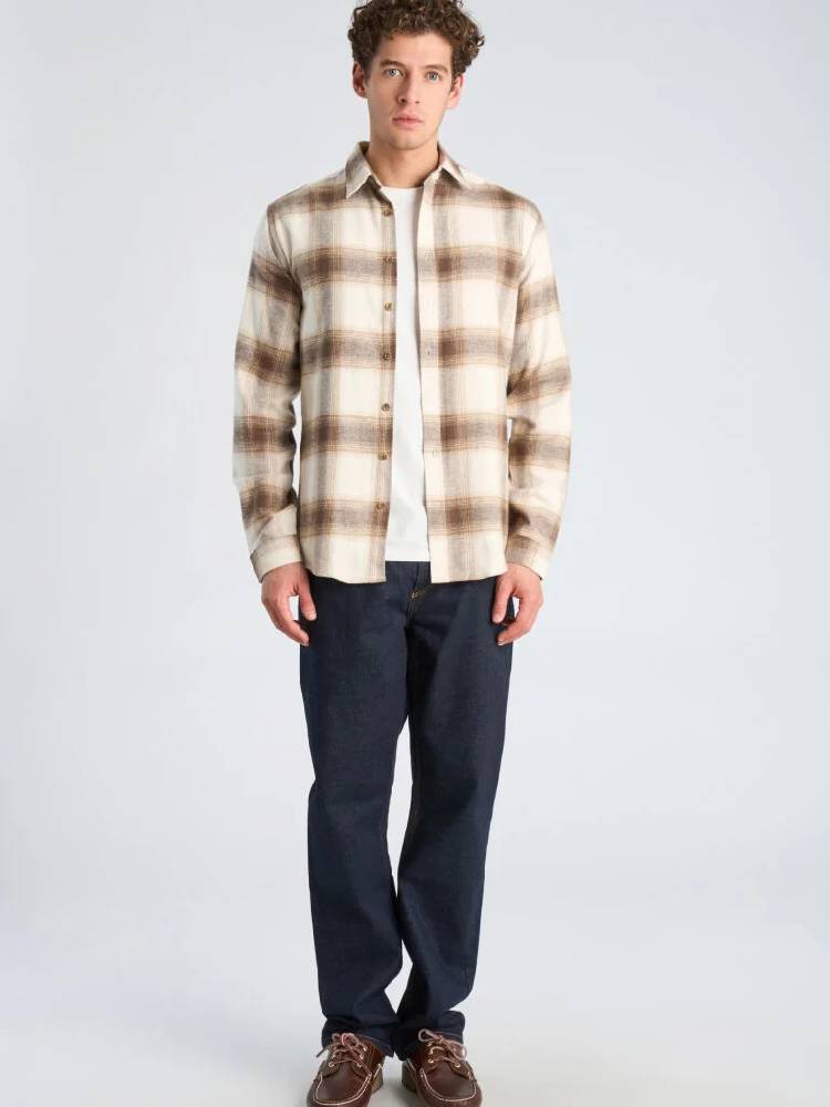Heavy checked twill shirt