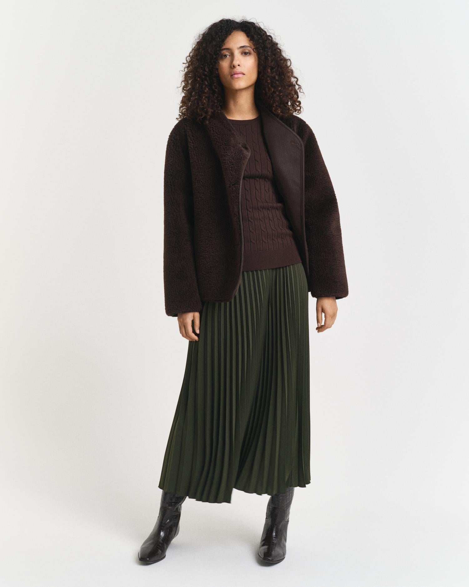 Stretch Cotton Cable C-Neck