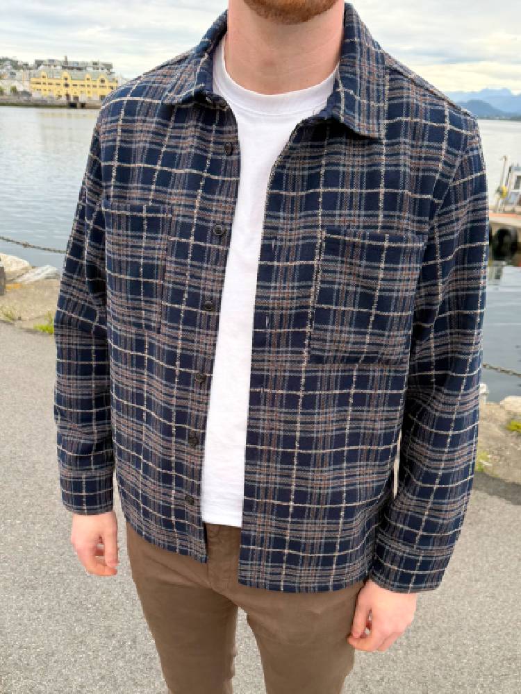 Brushed check overshirt