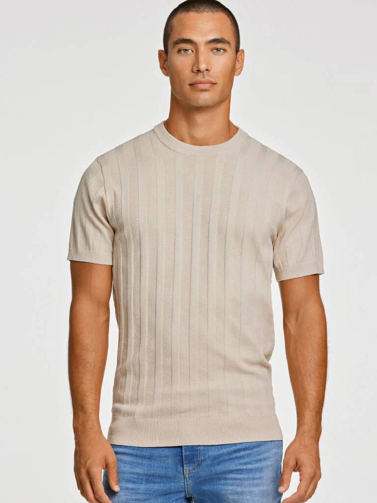 Knitted crew neck t-shirt