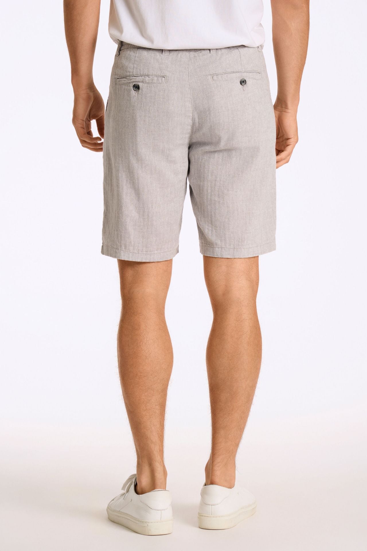 Linen blend herringbone short