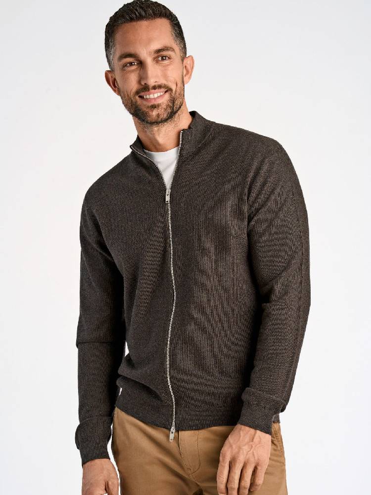 100% merino zip through knit