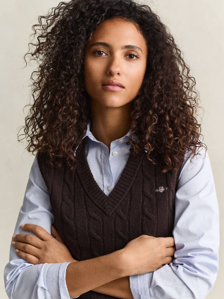 Lambswool Cable Knit Vest