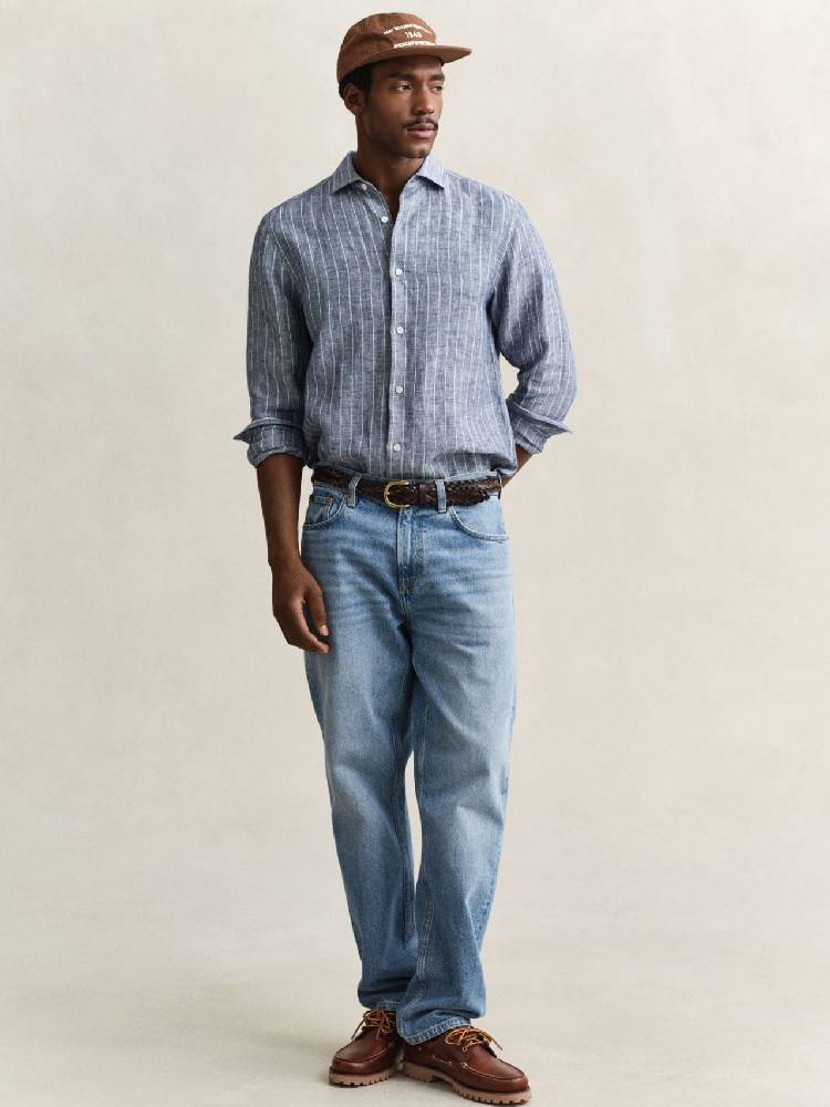 Reg Linen Stripe Shirt