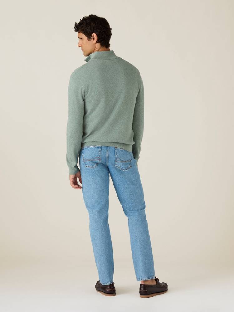 Cotton Half-Zip Knitted Sweater
