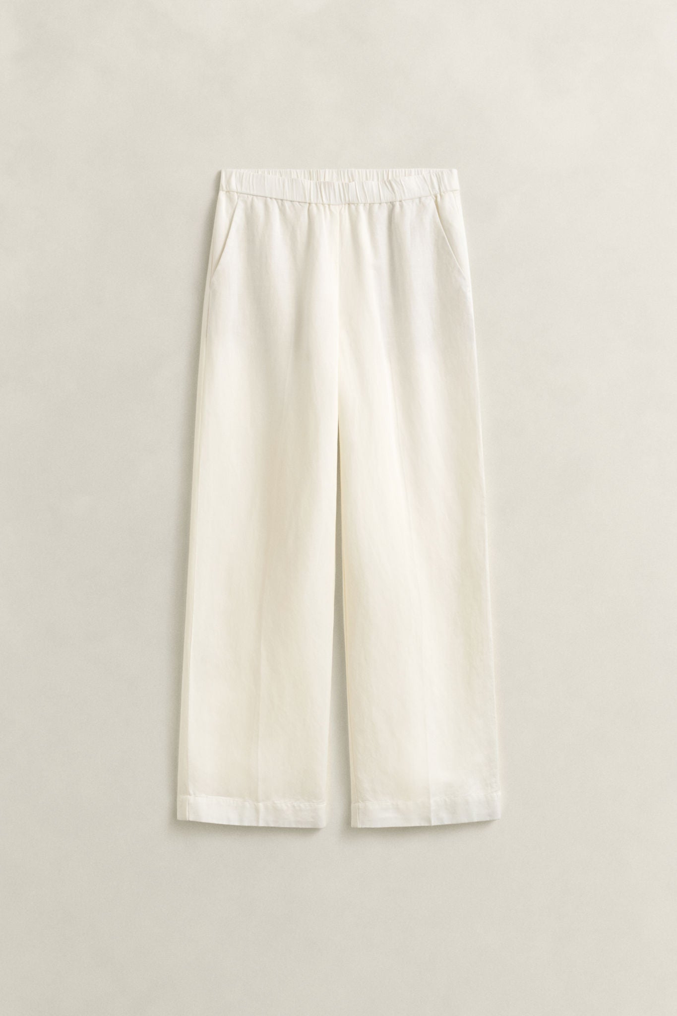 Linen Blend Pull On Pants