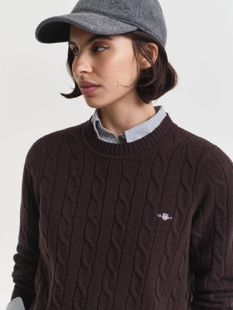 LAMBSWOOL CABLE C-NECK
