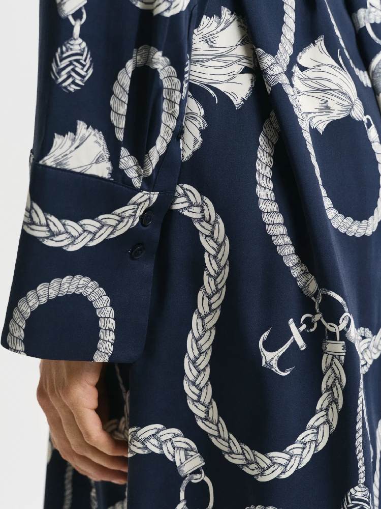 REL SAILING PRINT SHIRT DRESS