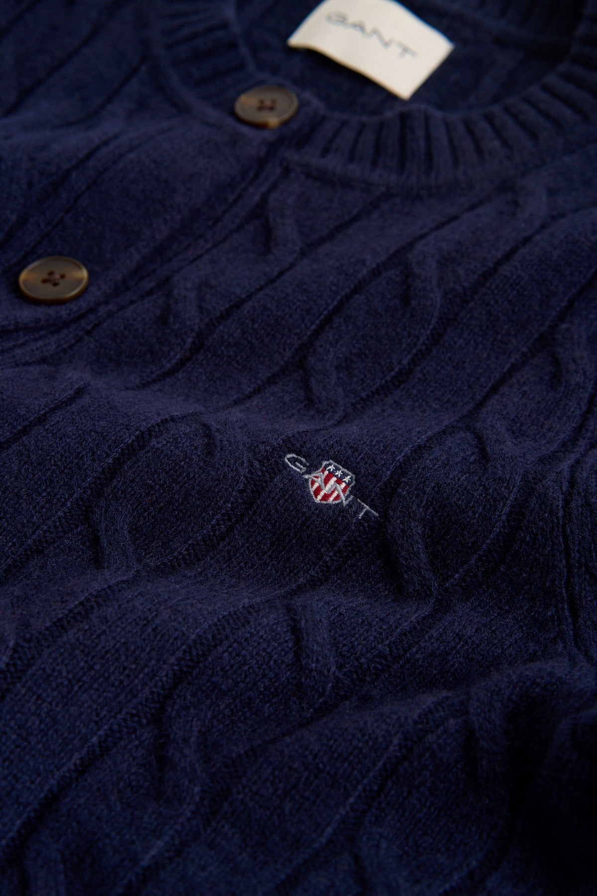 Kabelstrikket Cardigan I Lammeull