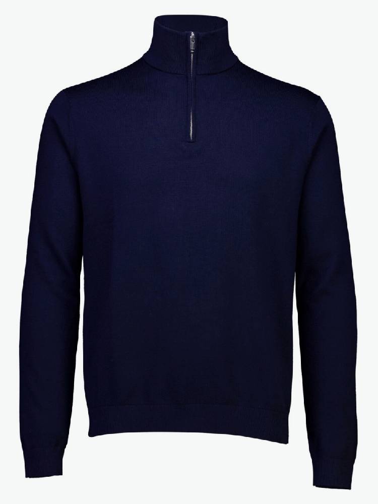100% merino half zip knit