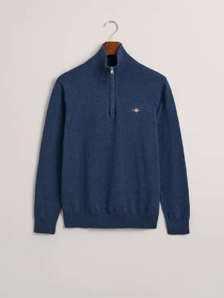 Klassisk Bomullsgenser Med Half-Zip