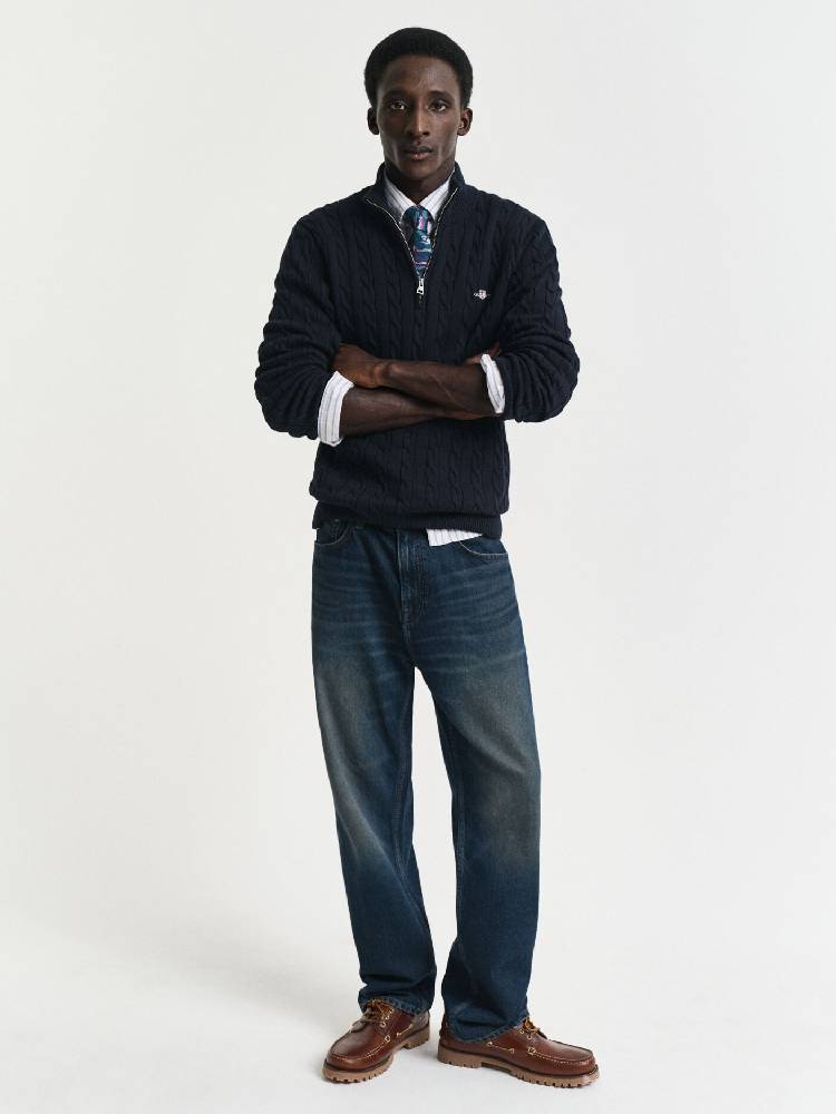 Cotton Cable Half Zip