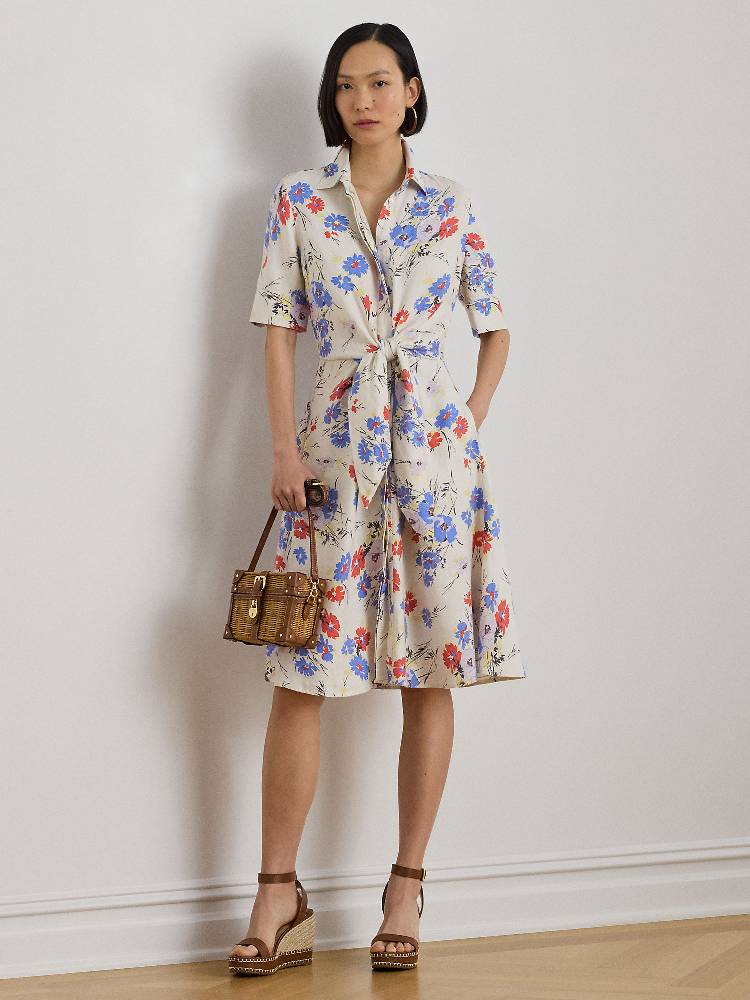 WOVEN-SHIRT DRESS-DRESSES