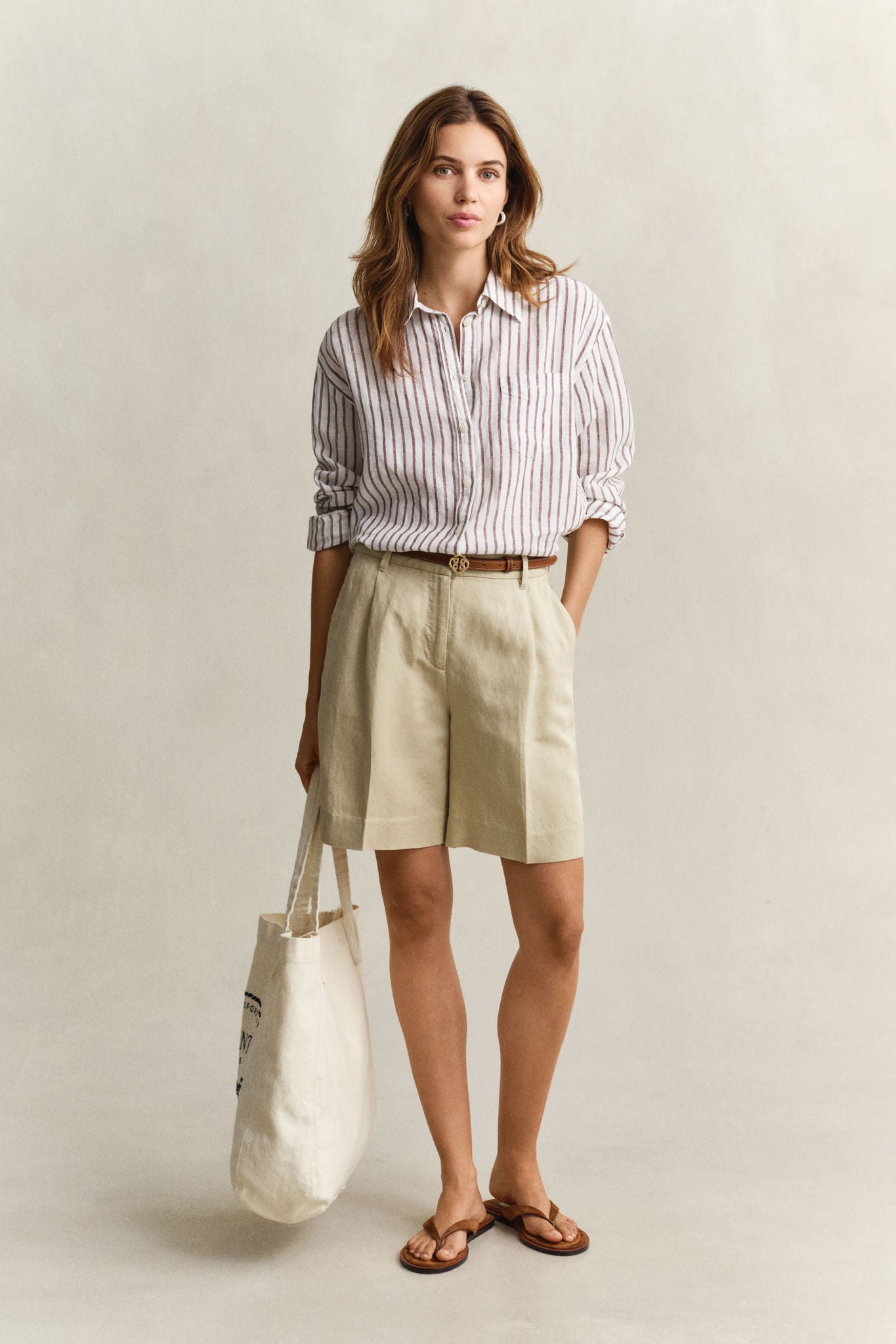 Rel Striped Linen Ls Shirt