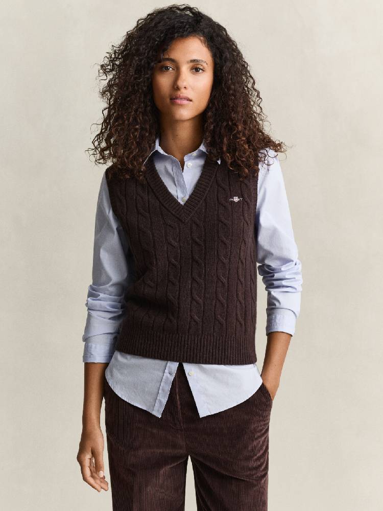 Lambswool Cable Knit Vest