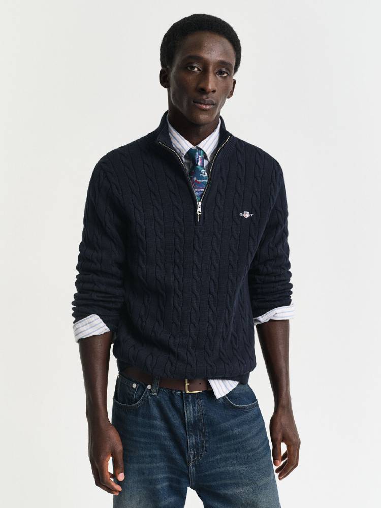 Cotton Cable Half Zip