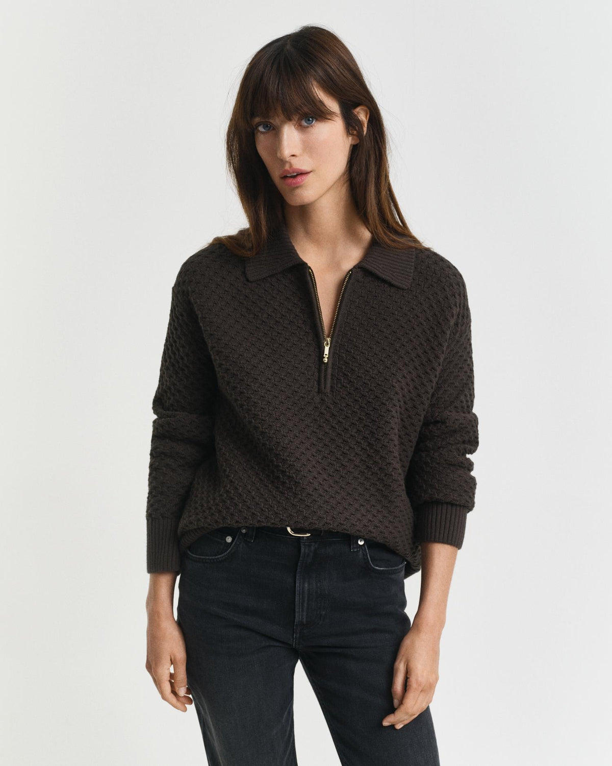 Cotton Texture Half Zip