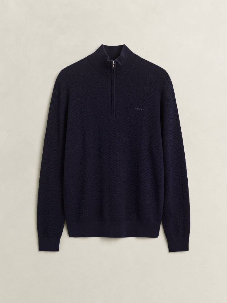 Herringbone Texture Half Zip
