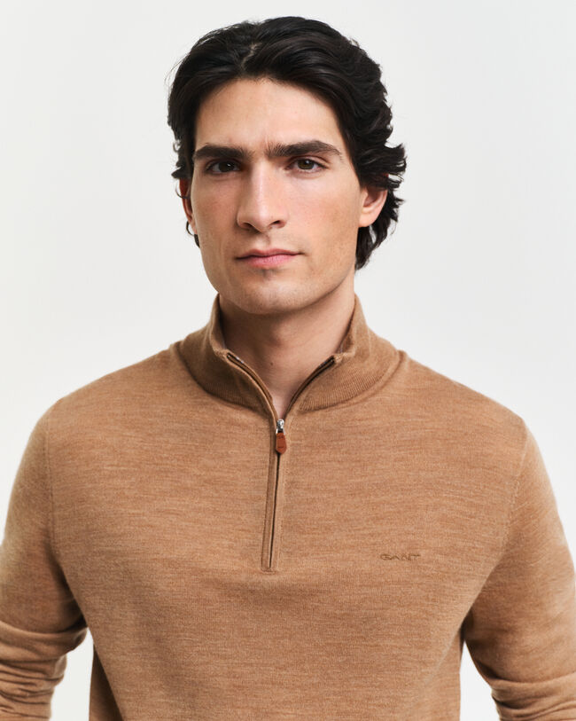 EXTRAFINE MERINO WOOL HALF ZIP