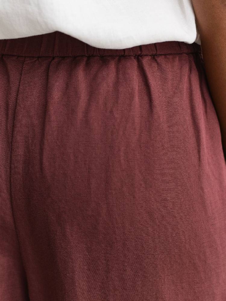 Linen Blend Pull On Pants