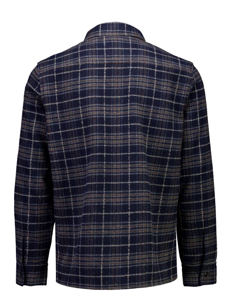 Brushed check overshirt