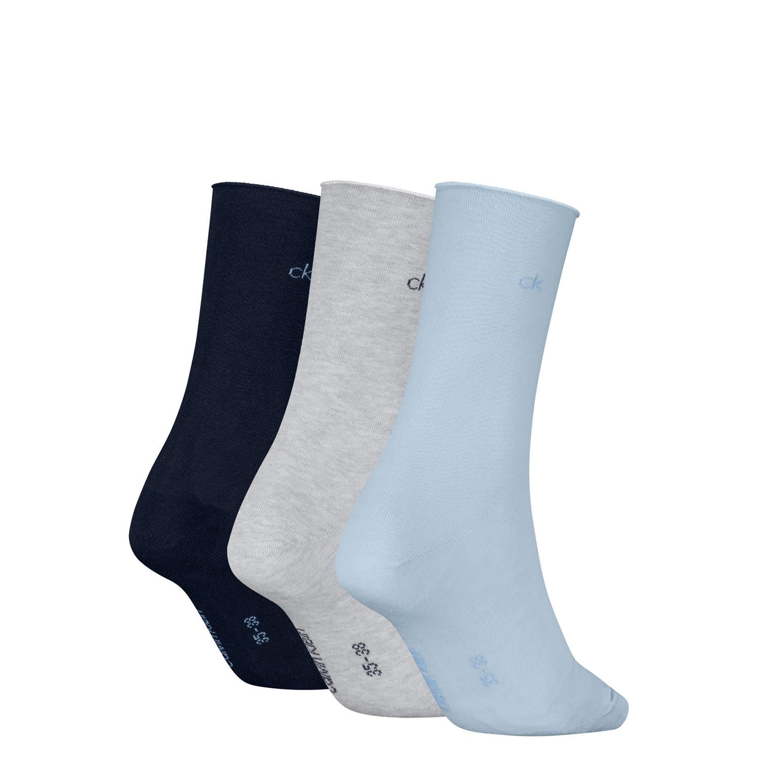 Ck Woman 3pk Roll Top Crew Sock Woman