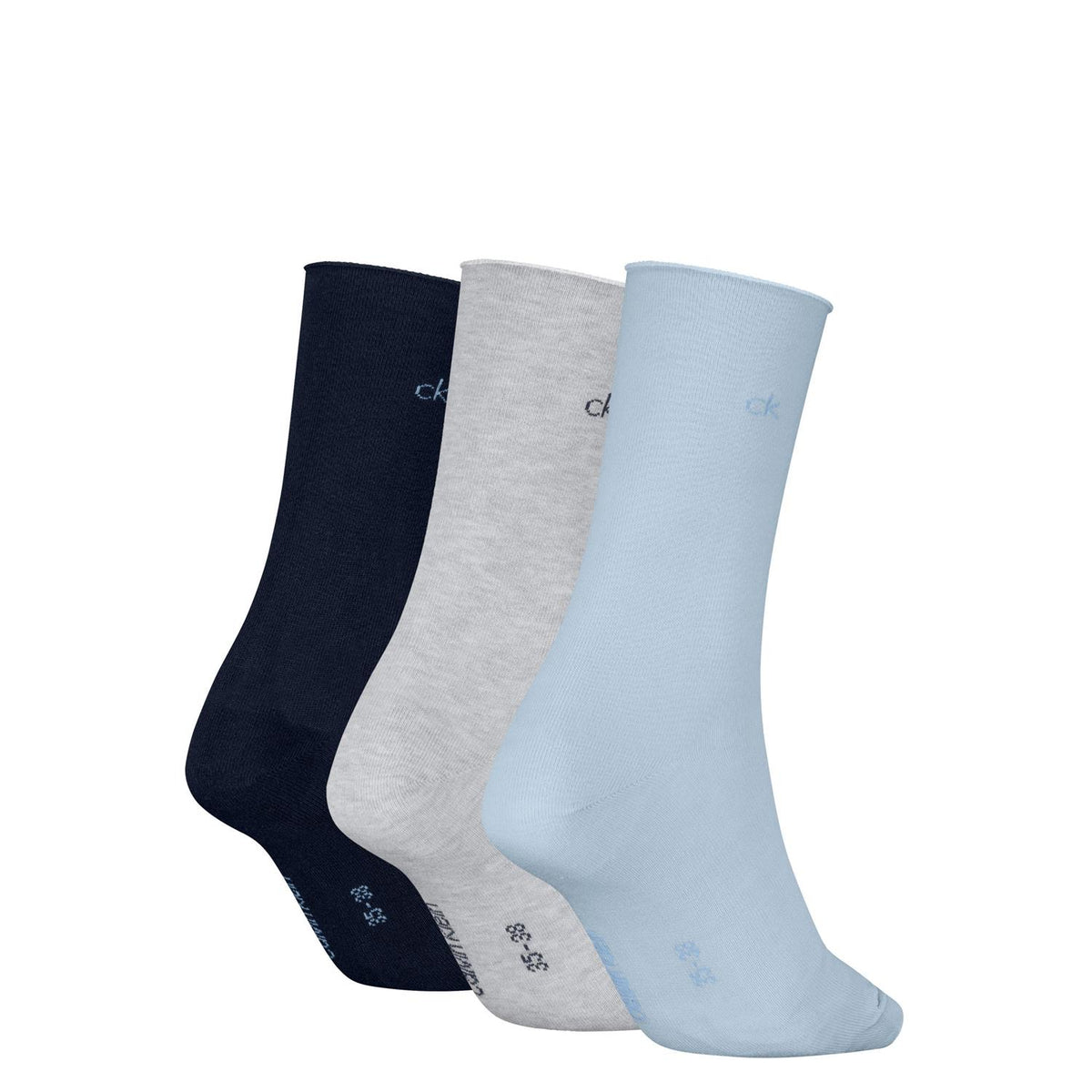 Ck Woman 3pk Roll Top Crew Sock Woman