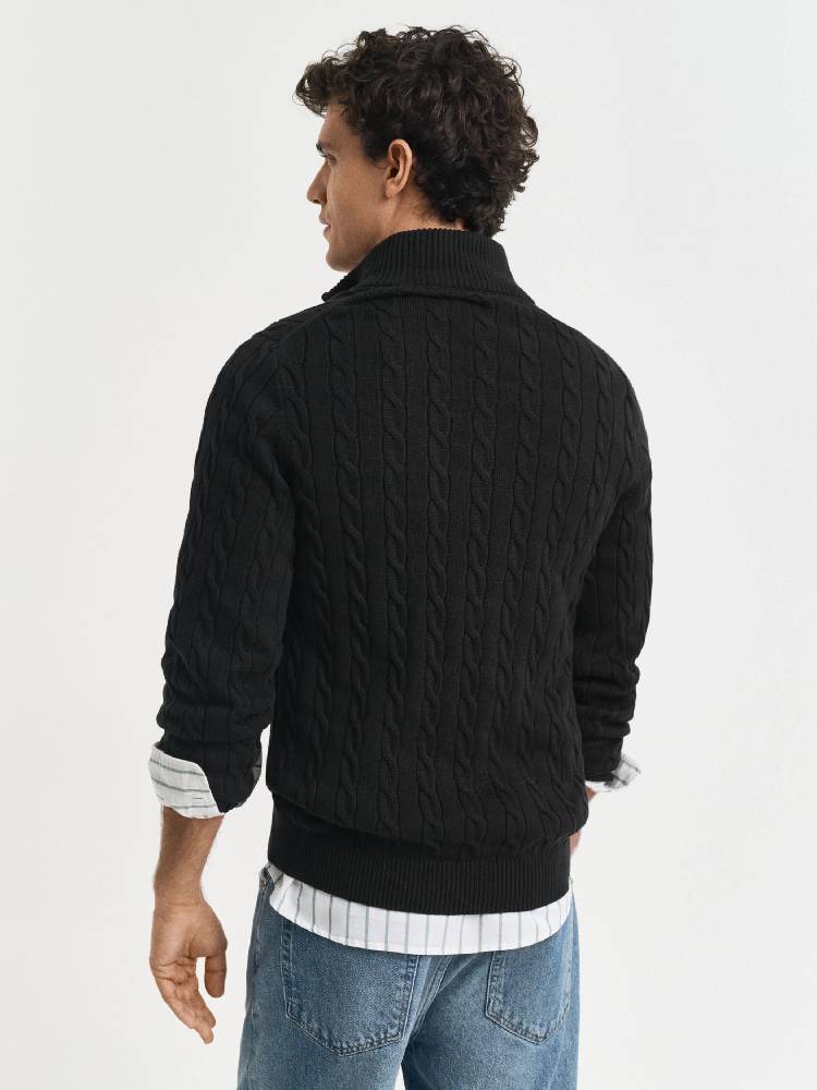 COTTON CABLE HALF ZIP