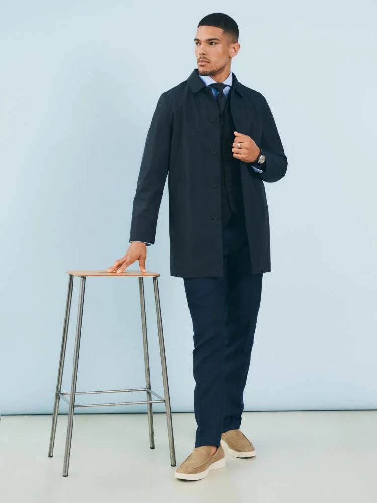 Water repellent mac coat