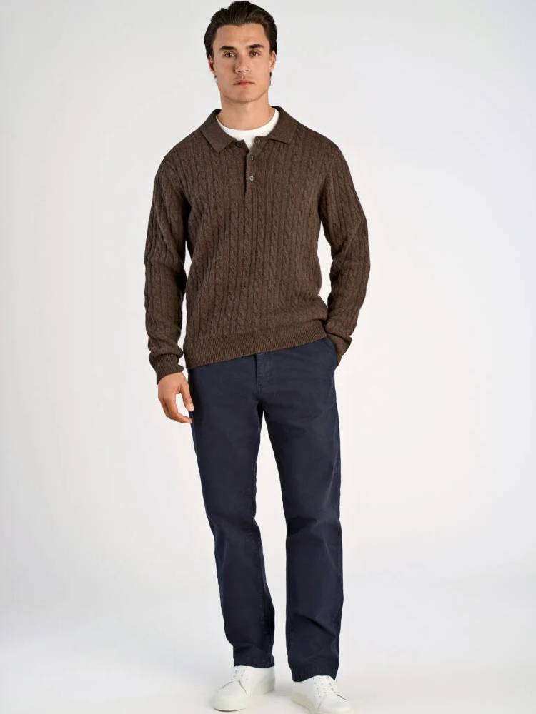Lambswool L/S button polo