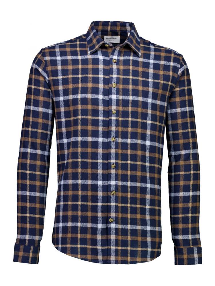 Heavy checked twill shirt L/S