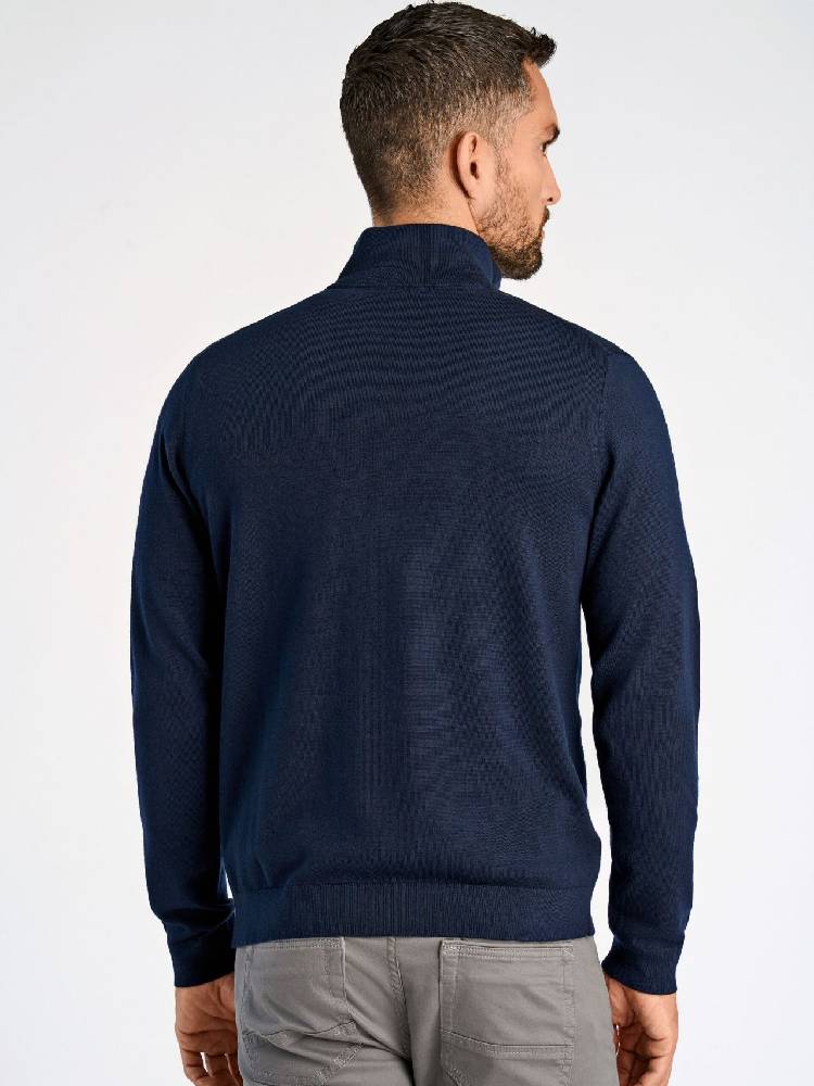 100% merino half zip knit