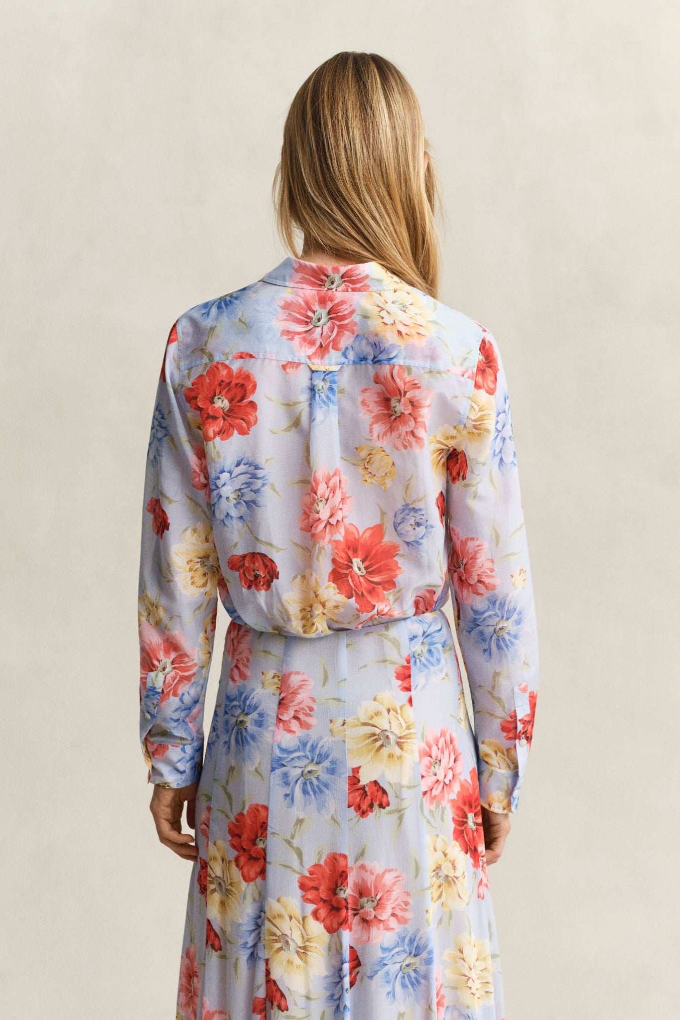Reg Floral Print Ctn Silk Ls Shirt