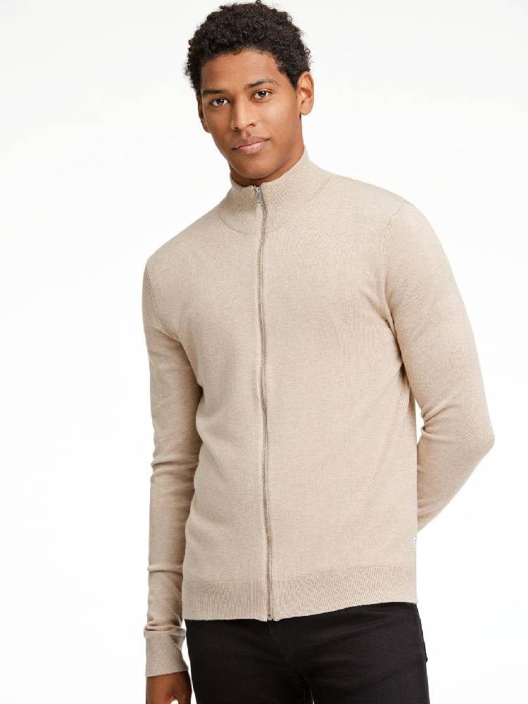 Ecovero L/S zip cardigan