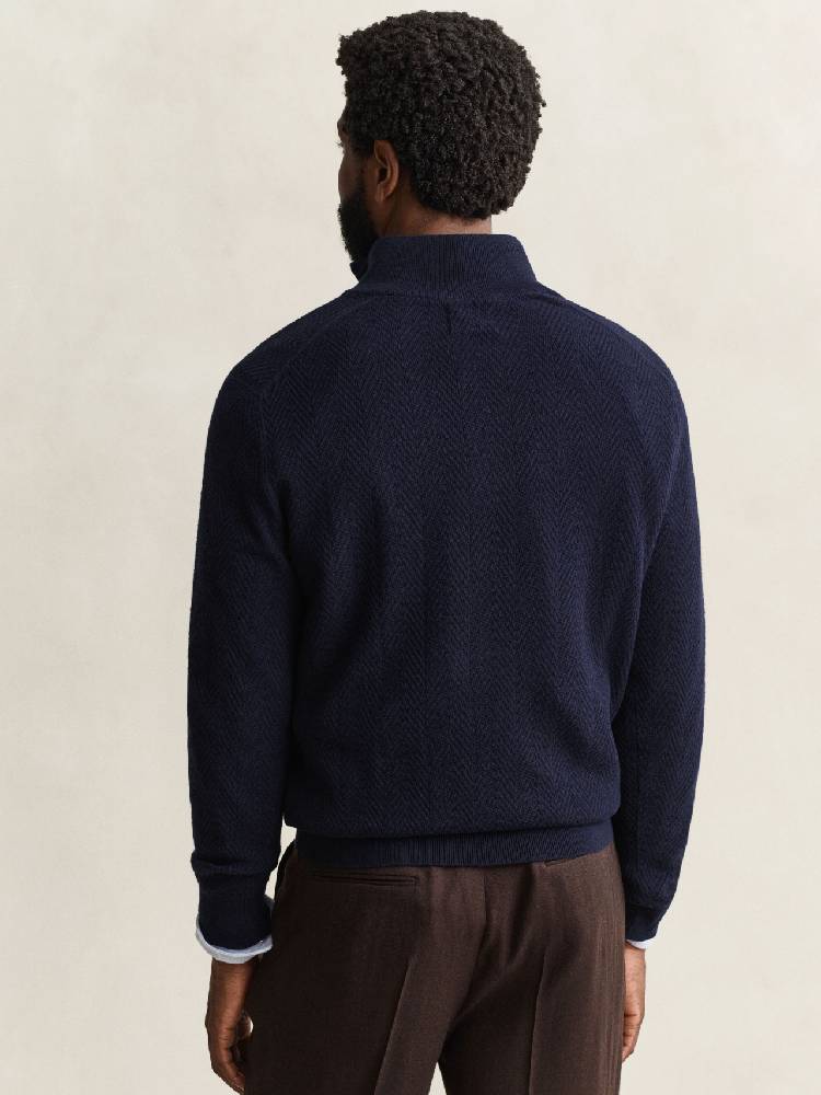Herringbone Texture Half Zip