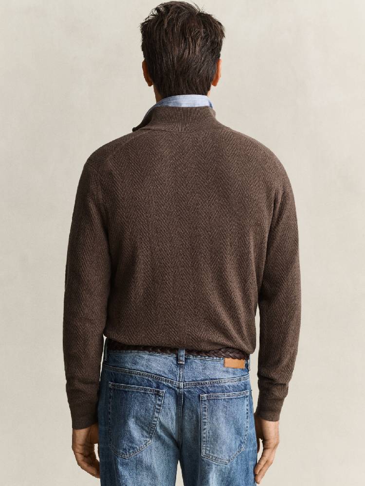 Herringbone Texture Half Zip