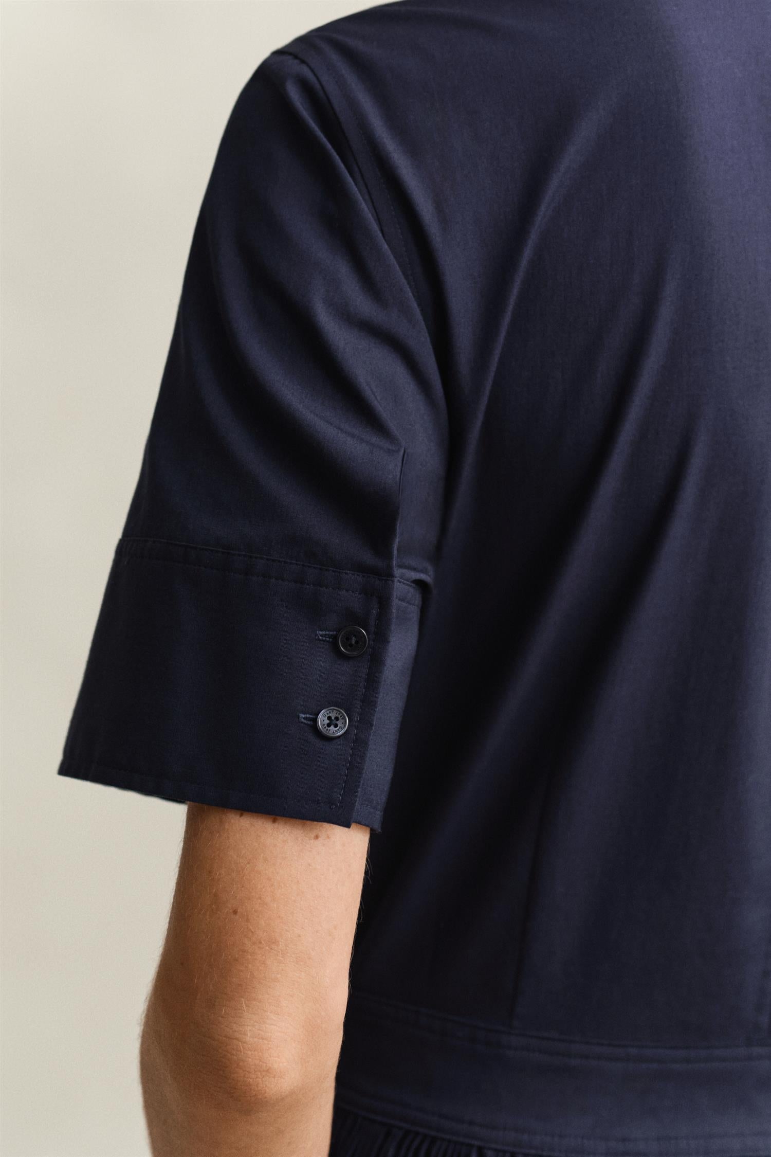 Ctn Pleated Ss Shirt Dress