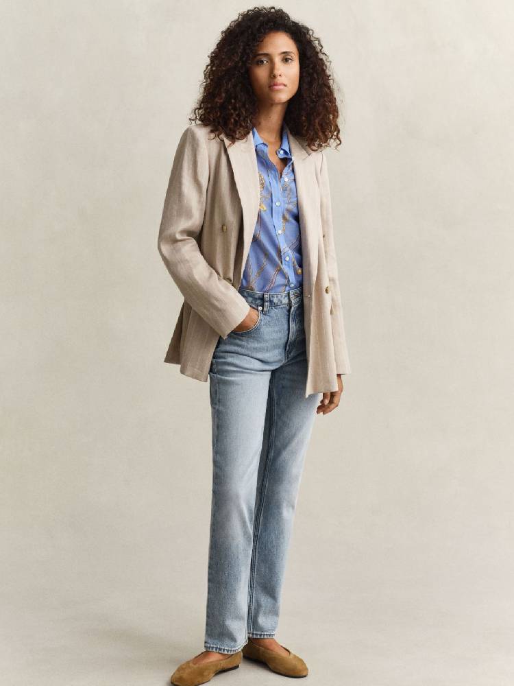Reg Printed Ctn Silk Ls Shirt
