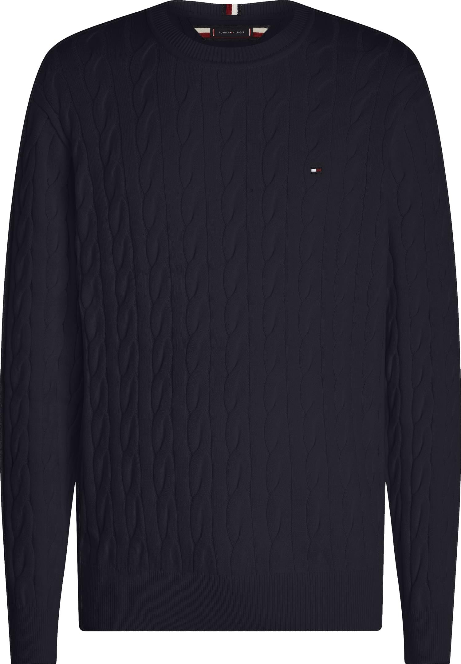 Classic Cotton Cable Crew Neck