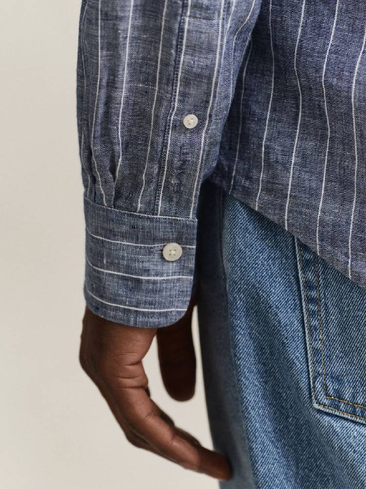 Reg Linen Stripe Shirt