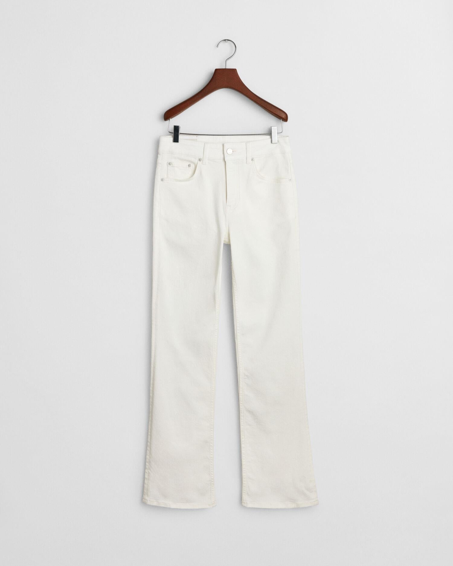 SLIM FLARE WHITE JEANS