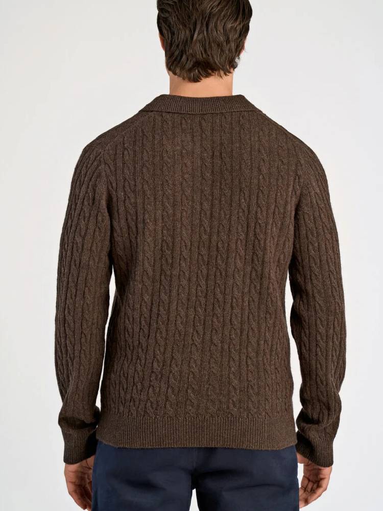 Lambswool L/S button polo