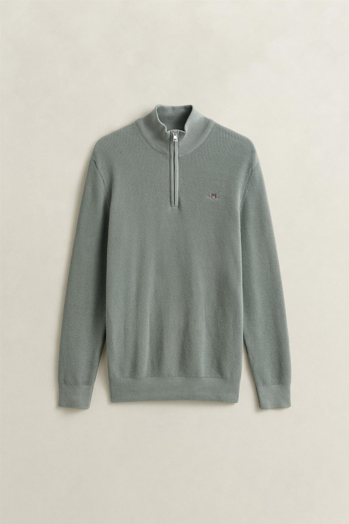 Micro Textured Cotton Half Zip