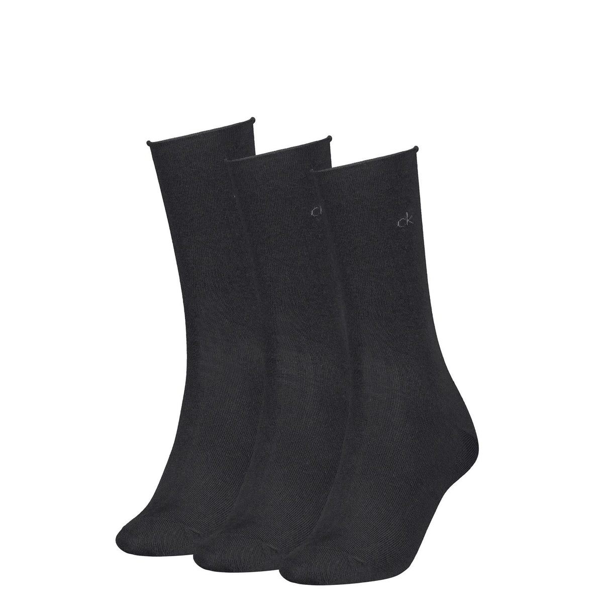 Ck 3pk Roll Top Crew Sock Woman
