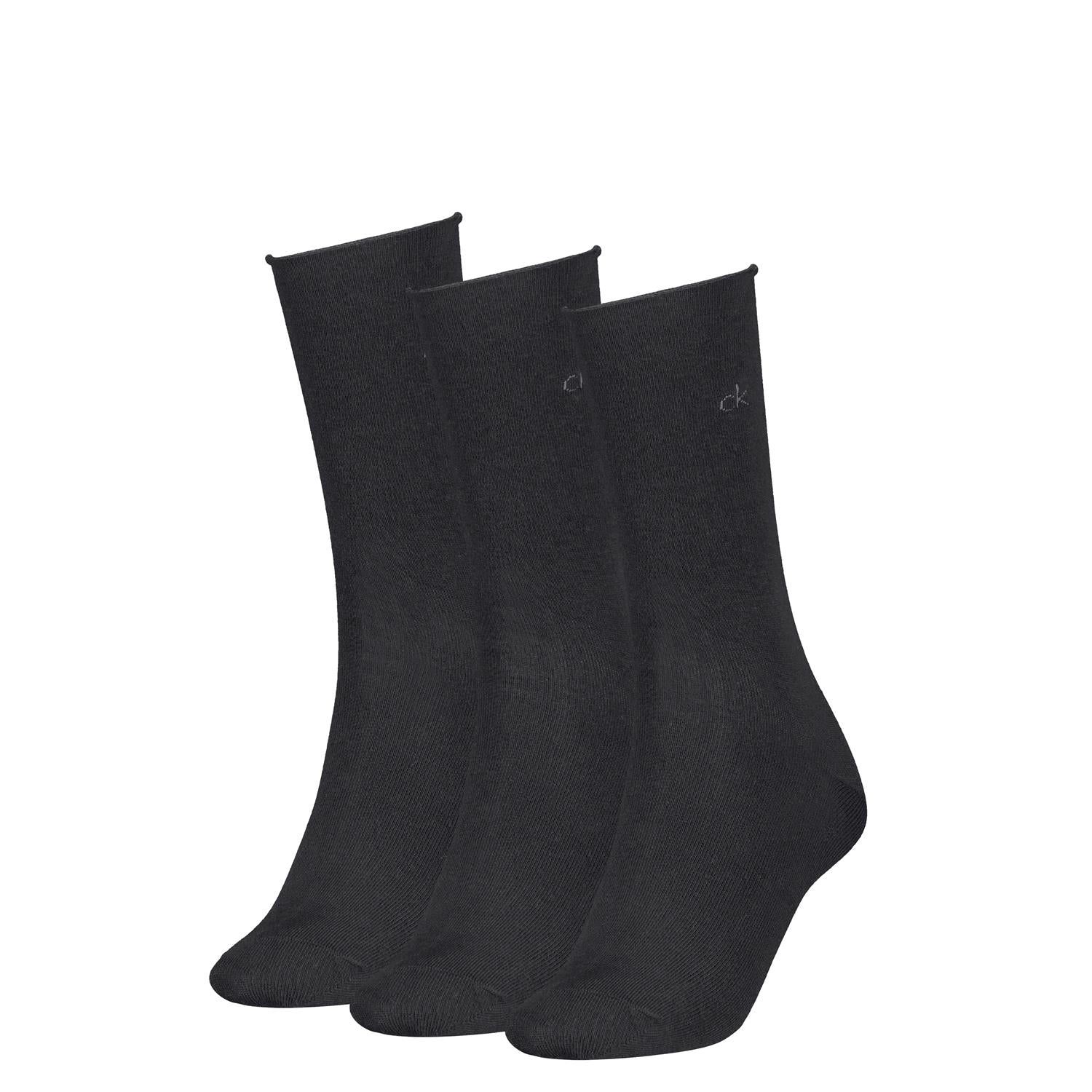 Ck 3pk Roll Top Crew Sock Woman