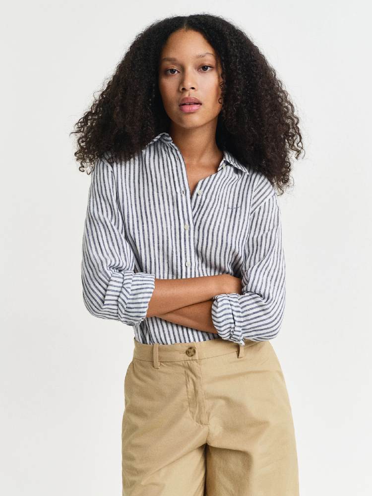 REG LINEN STRIPED SHIRT