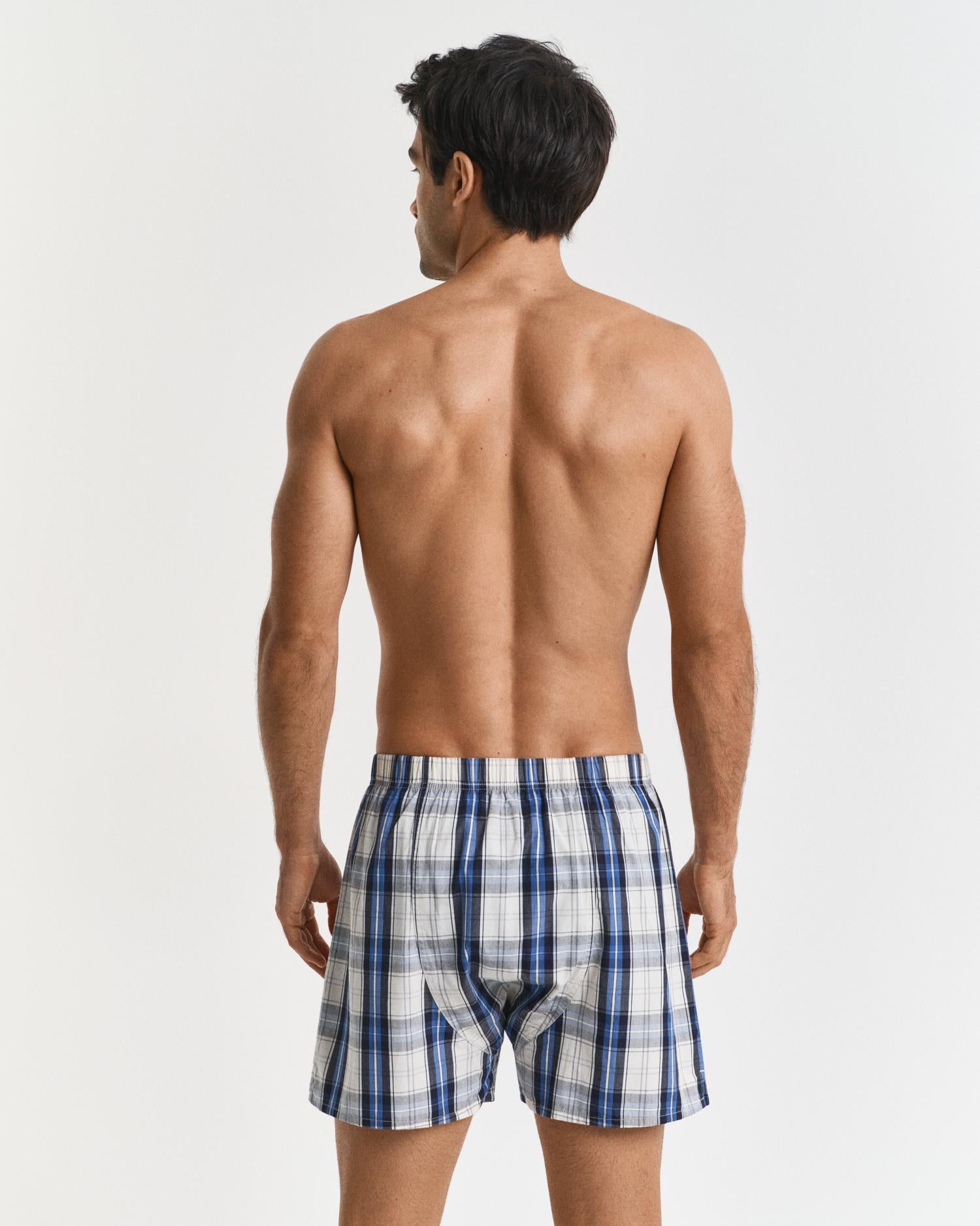 Check And Solid Boxer Shorts 2-P