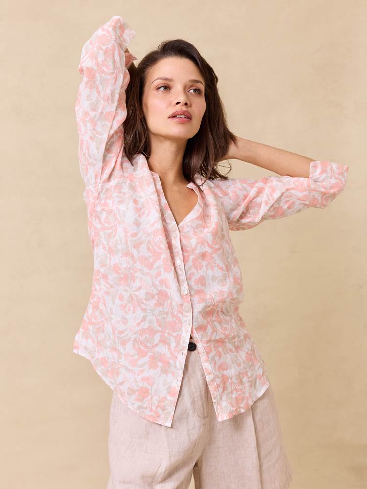 Lucia printet linbluse
