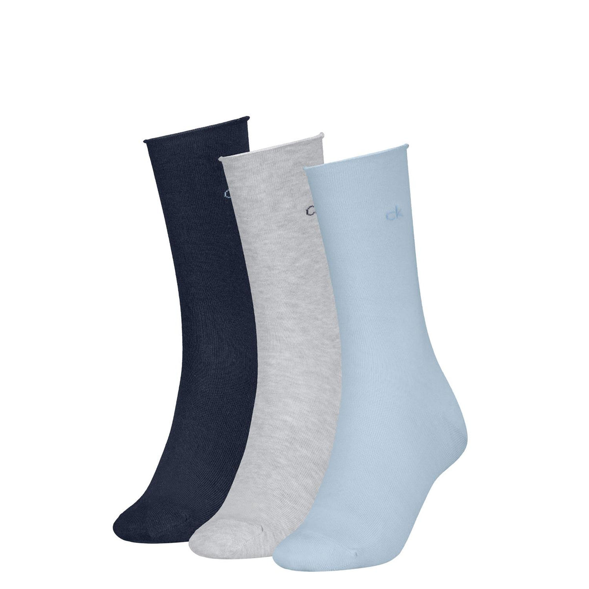 Ck Woman 3pk Roll Top Crew Sock Woman