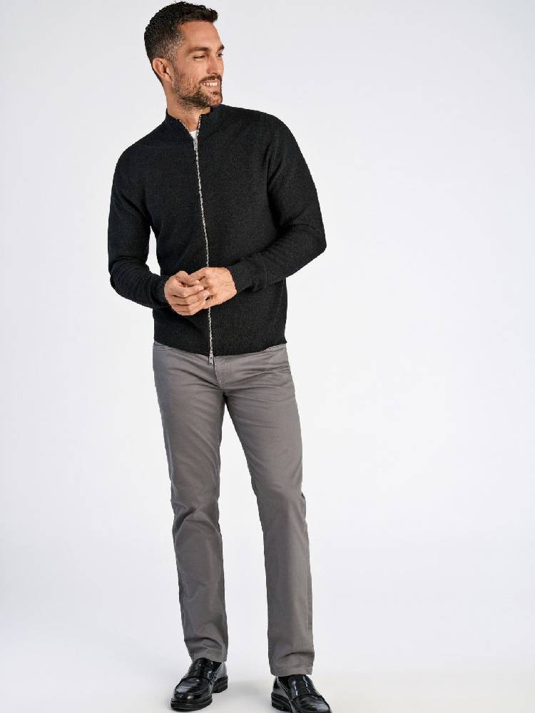 100% merino zip through knit
